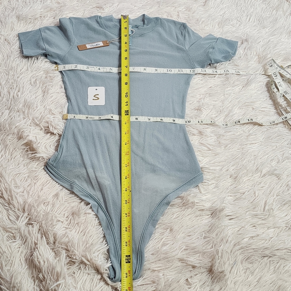 SKIMS SUMMER MESH T-Shirt Bodysuit/ SKY/XS, S/ NWT - Picture 10 of 11
